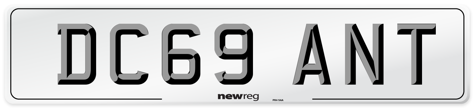 DC69 ANT Number Plate from New Reg